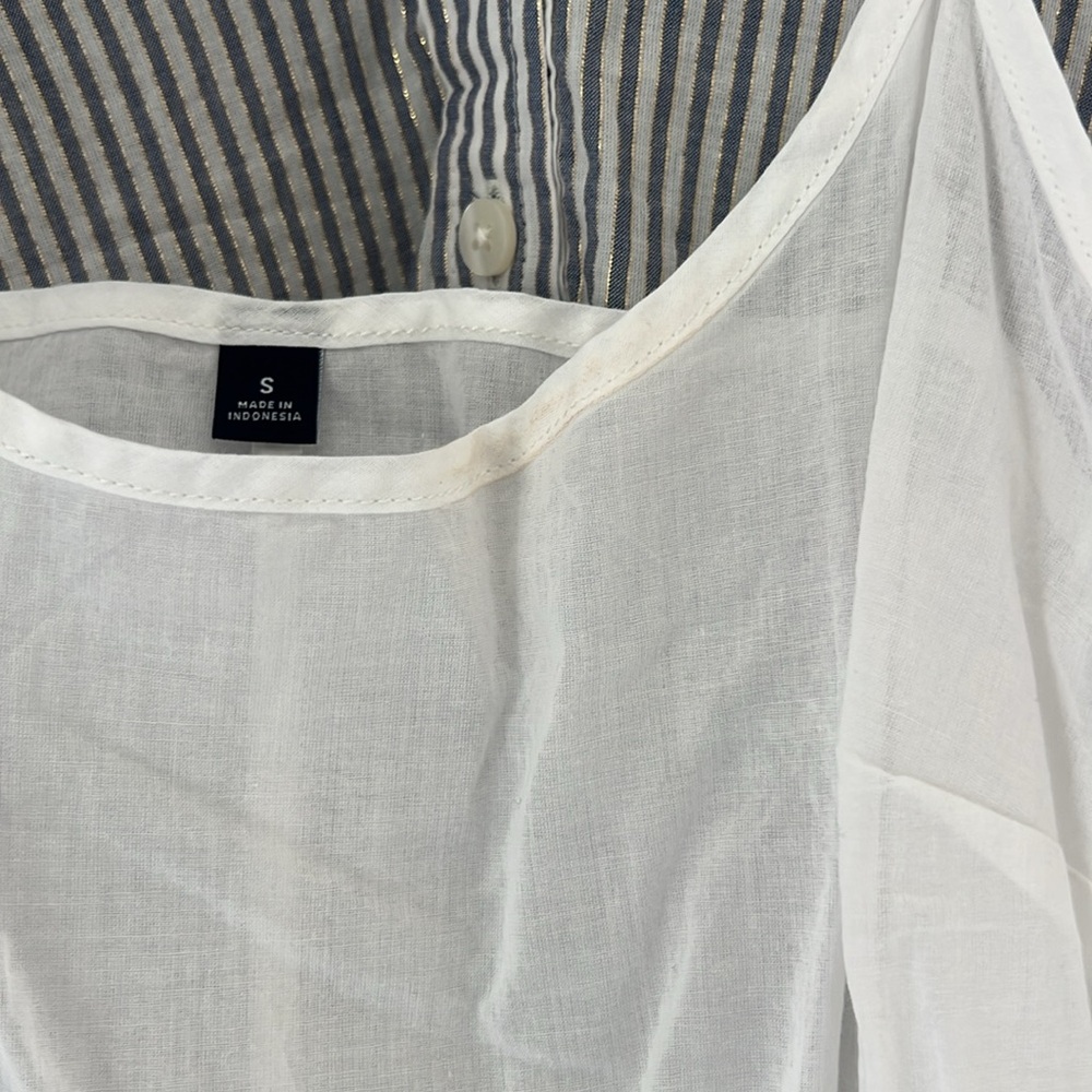 NWT Gap Striped Gray Midi Dress Size Small - Picture 7 of 10